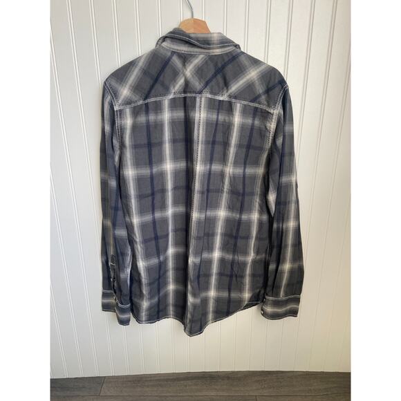BKE Western Shirts Mens Large Gray/Blue/White Rodeo Cowboy Pearl Snap Lot Of 2 - Picture 9 of 9